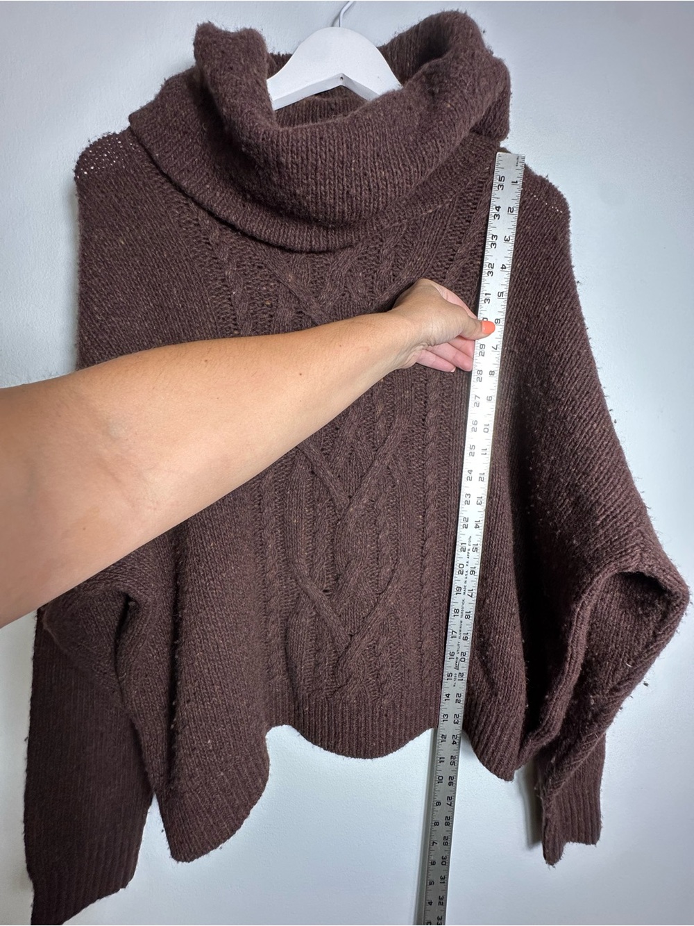 RALPH LAUREN | Brown Wool Blend Turtleneck Aran Knit Size Large - Picture 13 of 17